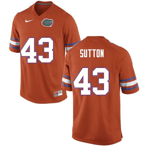 Men's NCAA Florida Gators Nicolas Sutton #43 Stitched Authentic Nike Orange College Football Jersey SBM6065YD